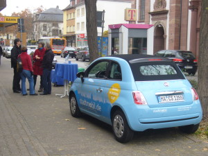 Infostand zu CarSharing in Neckarau